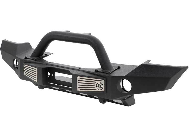 07-18 WRANGLER JK 2/4 DR XRC ATLAS FRONT BUMPER W/GRILLE GUARD & FOG LIGHT HOLES; BLACK