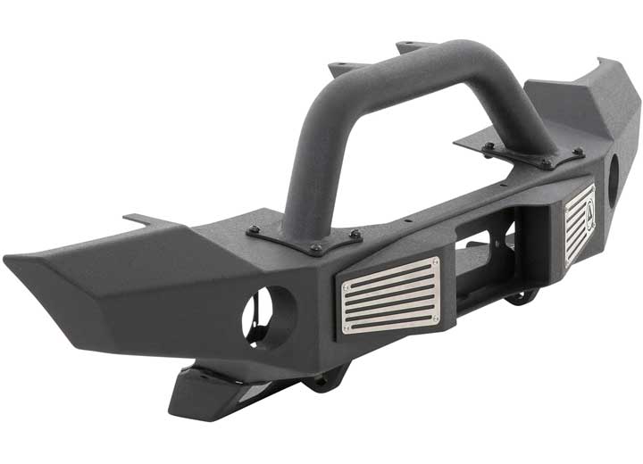 07-18 WRANGLER JK 2/4 DR XRC ATLAS FRONT BUMPER W/GRILLE GUARD & FOG LIGHT HOLES; BLACK
