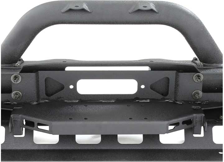 07-18 WRANGLER JK 2/4 DR XRC ATLAS FRONT BUMPER W/GRILLE GUARD & FOG LIGHT HOLES; BLACK