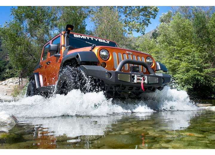 07-18 WRANGLER JK 2/4 DR XRC ATLAS FRONT BUMPER W/GRILLE GUARD & FOG LIGHT HOLES; BLACK