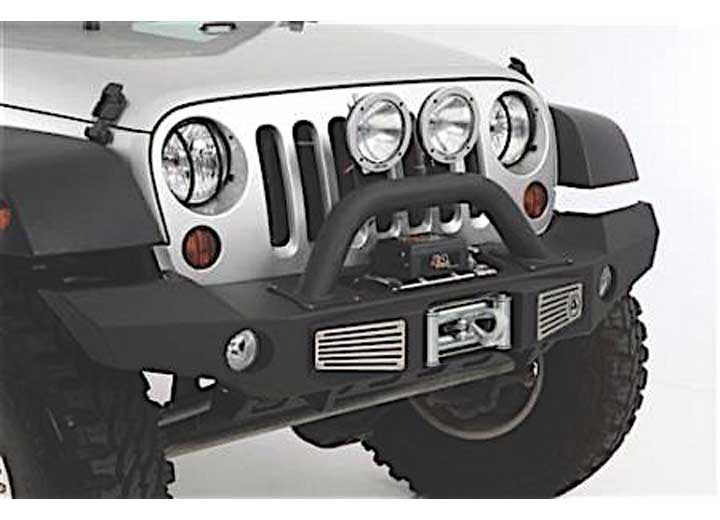 07-18 WRANGLER JK 2/4 DR XRC ATLAS FRONT BUMPER W/GRILLE GUARD & FOG LIGHT HOLES; BLACK