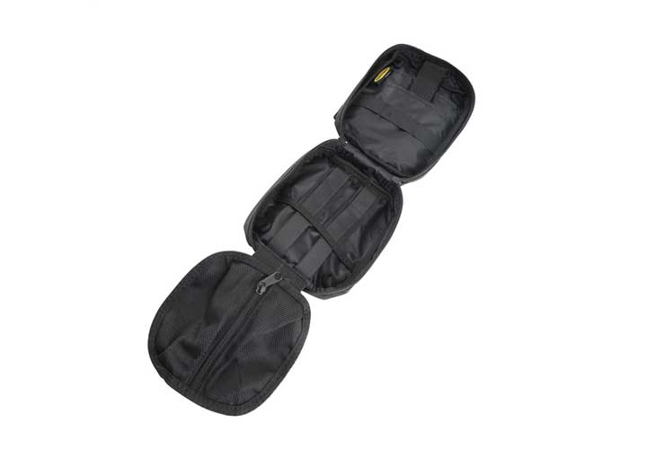 FIRST AID STORAGE BAG; ROLL BAR MOUNTED; BLACK; FIRST AID SUPPLIES SOLD SEPARATELY Smittybilt