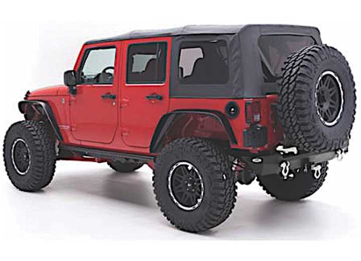 07-09 WRANGLER JK 4DR REPLACEMENT SOFT TOP W/TINTED WINDOWS & NO UPPER DOORS; BLACK DIAMOND Smittybilt