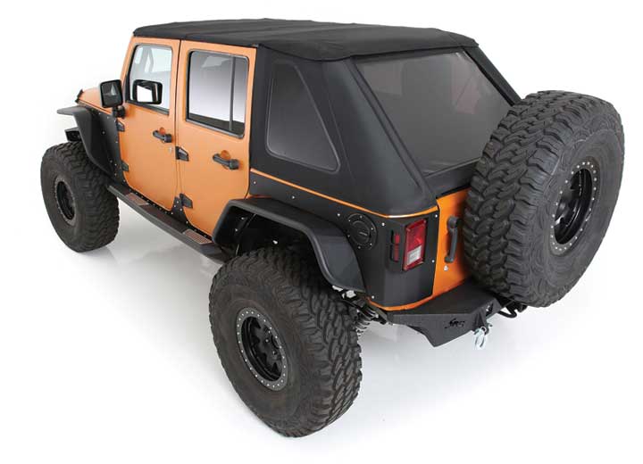 07-18 WRANGLER JK 4DR BOWLESS COMBO TOP W/TINTED WINDOWS W/NO UPPER DOORS; PROT3K BLACK Smittybilt