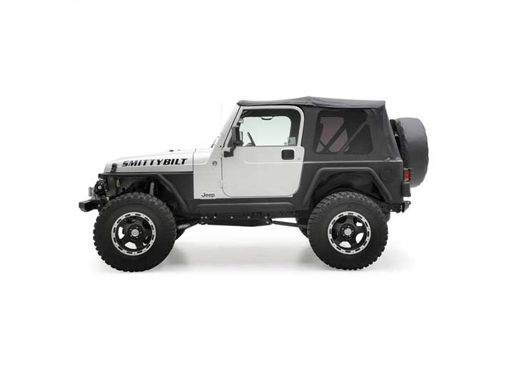 97-06 WRANGLER TJ REPLACEMENT SOFT TOP W/TINTED WINDOWS & UPPER DOOR SKINS; BLACK DIAMOND