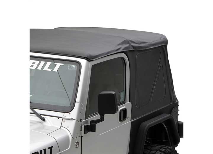 97-06 WRANGLER TJ REPLACEMENT SOFT TOP W/TINTED WINDOWS & UPPER DOOR SKINS; BLACK DIAMOND