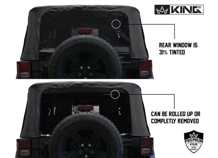 Black Diamond Replacement Soft Top for 2010-2018 Jeep Wrangler JK 2 Door