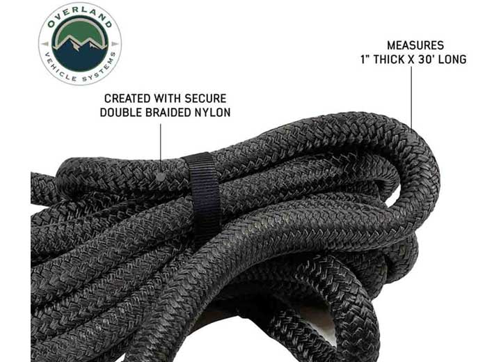 BRUTE 30-Inch Kinetic Recovery Strap with Storage Bag - Gray/Black