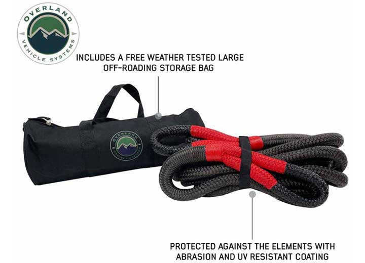 BRUTE 30-Inch Kinetic Recovery Strap with Storage Bag - Gray/Black