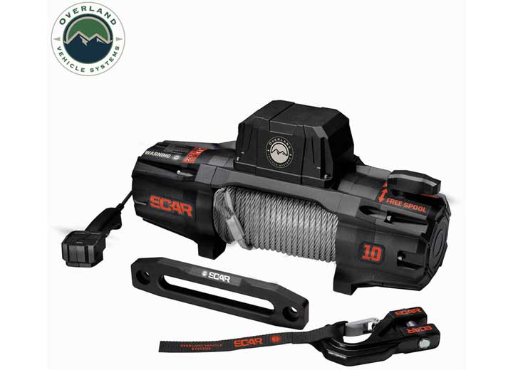 10,000 LB. SCAR WINCH WITH WIRELESS REMOTE & STEEL CABLE - Heavy-Duty Performance
