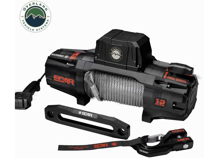 12,000 LB SCAR Wireless Remote Control Winch with Heavy-Duty Steel Cable