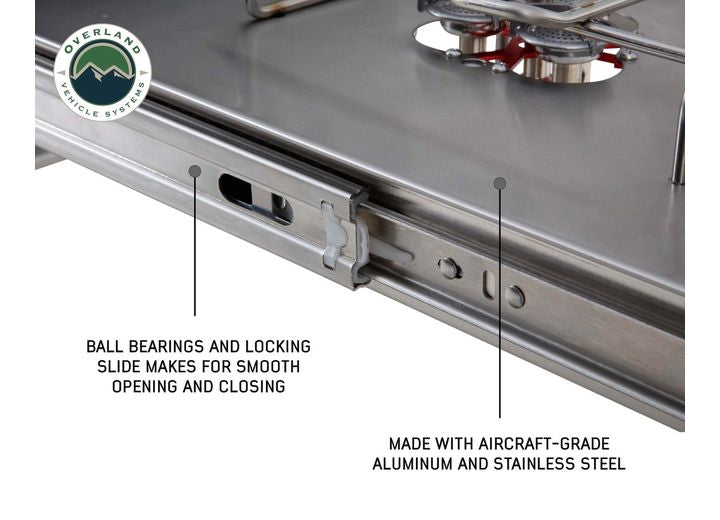 KOMODO OUTDOOR COOKING STATION - DUAL GRILL, SKILLET, FOLDABLE WORKSPACE, AND HEAT EFFICIENT ROCKET TOWER