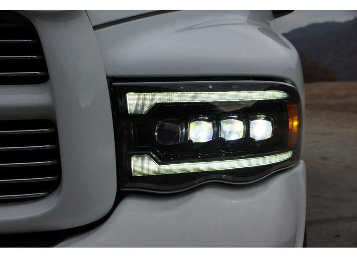 AlphaRex USA - AlphaRex NOVA - Series LED Projector Headlights for 02 - 05 Dodge Ram - Black Housing with Sequential Turn Signals & DRL