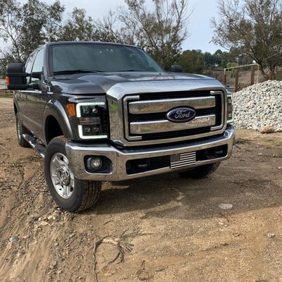AlphaRex NOVA-Series LED Projector Headlights for 2011-2016 Ford Super Duty - Alpha-Black with Sequential Turn Signals & DRL