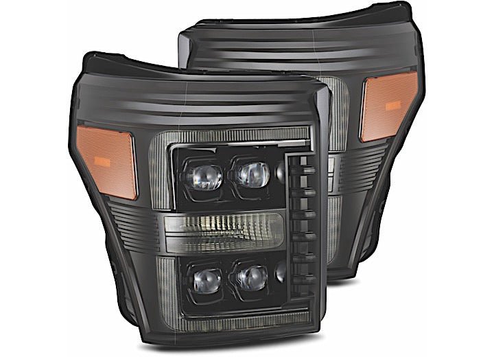 AlphaRex NOVA-Series LED Projector Headlights for 2011-2016 Ford Super Duty - Alpha-Black with Sequential Turn Signals & DRL