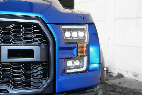 NOVA-Series LED Projector Headlights for 2015-2020 Ford F150 & Raptor - Alpha-Black Finish