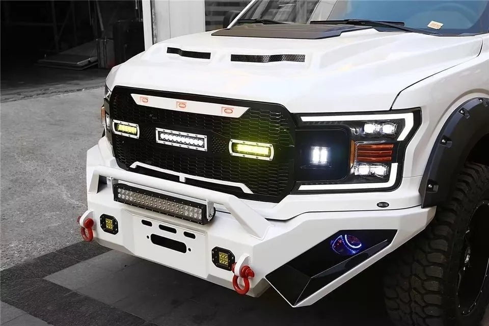 AlphaRex USA 2018-2020 Ford F150 NOVA-Series LED Projector Headlights - Sleek Alpha-Black with Dynamic Turn Signals & DRL