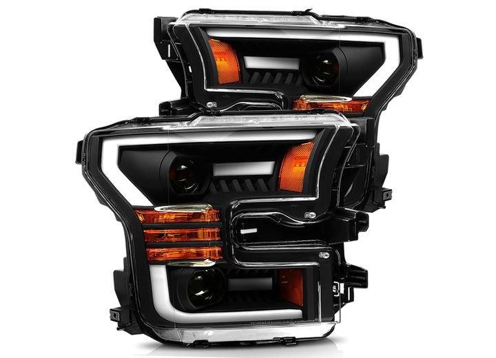 AlphaRex USA - AlphaRex USA PRO - Series Halogen Projector Headlights for 15 - 17 Ford F150 - Black Finish for Enhanced Visibility and Aggressive Style