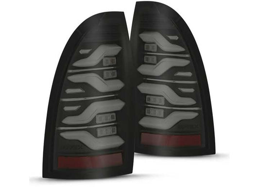 AlphaRex LUXX-Series Black LED Tail Lights for 2005-2015 Toyota Tacoma - Enhanced Visibility with Sequential Turn Signals