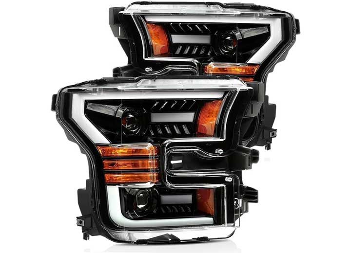 AlphaRex LUXX-Series Jet Black LED Projector Headlights for 2015-2017 Ford F-150 & 2017-2020 Raptor - Enhanced Visibility with Sequential Turn Signals & DRL AlphaRex USA