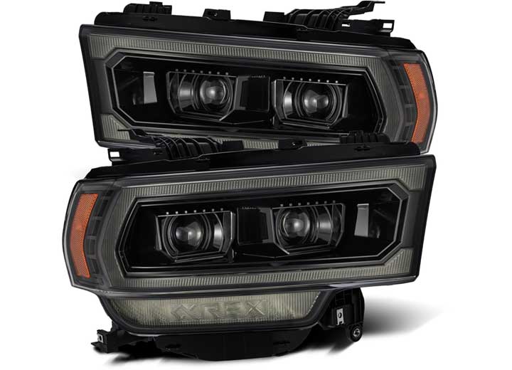 AlphaRex LUXX-Series LED Projector Headlights for 2019-2024 Ram 2500/3500/4500/5500 - Alpha-Black with Sequential Turn Signals & DRL