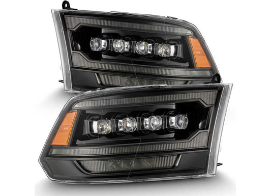 NOVA-Series Alpha-Black LED Projector Headlights for 09-18 Ram Truck - Enhanced Visibility with Sequential Turn Signals & DRL AlphaRex USA