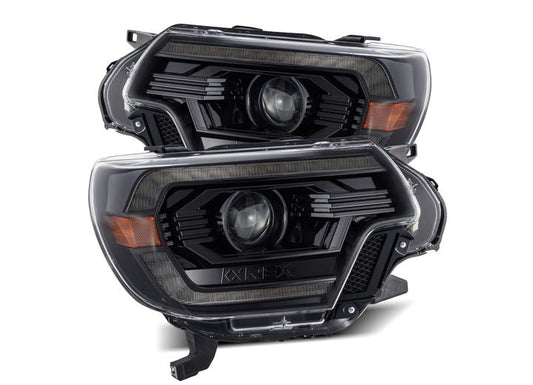 AlphaRex USA LUXX-Series LED Projector Headlights for 2012-2015 Toyota Tacoma - Aggressive Alpha-Black Finish