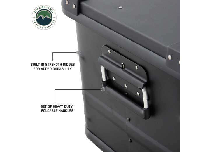 Sleek Black 53QT Aluminum Storage Box