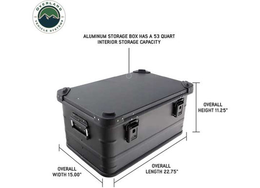 Sleek Black 53QT Aluminum Storage Box