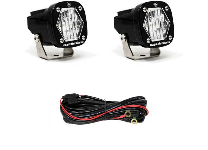 Baja Designs S1 Black LED Auxiliary Light Pod Pair (Clear - Wide Cornering)