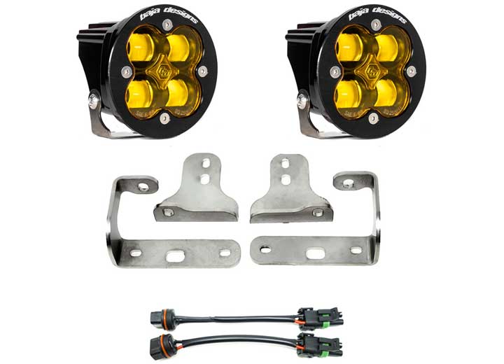 20-22 GLADIATOR/18-22 WRANGLER JL W/OE SPORT BUMPER(SAE FOG AMBER)SQUADRON-R SAE FOG POCKET KIT Baja Designs
