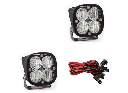 Baja Designs Squadron Pro Black LED Auxiliary Light Pod Pair (Clear - Wide Cornering)
