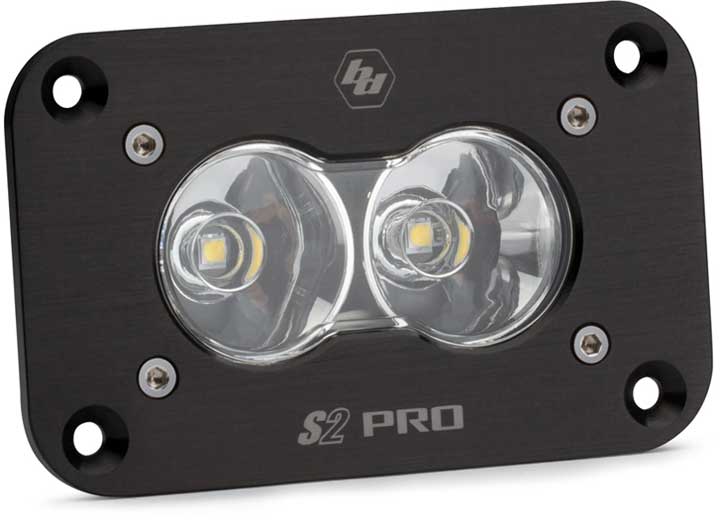 Baja Designs S2 Sport Black Flush Mount LED Auxiliary Light Pod (Clear - Work/Scene)