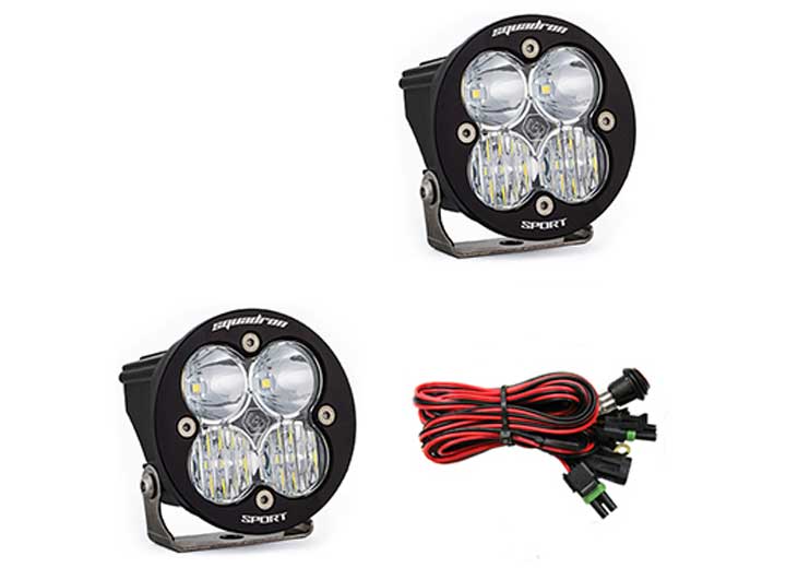 Baja Designs Squadron-R Sport Black LED Auxiliary Light Pod Pair (Clear - Driving Combo) Baja Designs