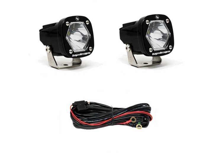 Baja Designs - Baja Designs S1 Black LED Auxiliary Light Pod Pair (Clear - Spot)