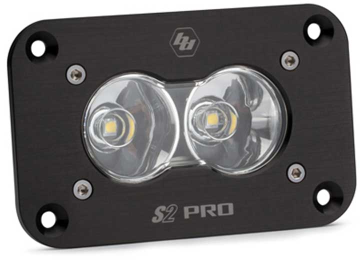 Baja Designs S2 Pro Black Flush Mount LED Auxiliary Light Pod (Clear - Work/Scene)