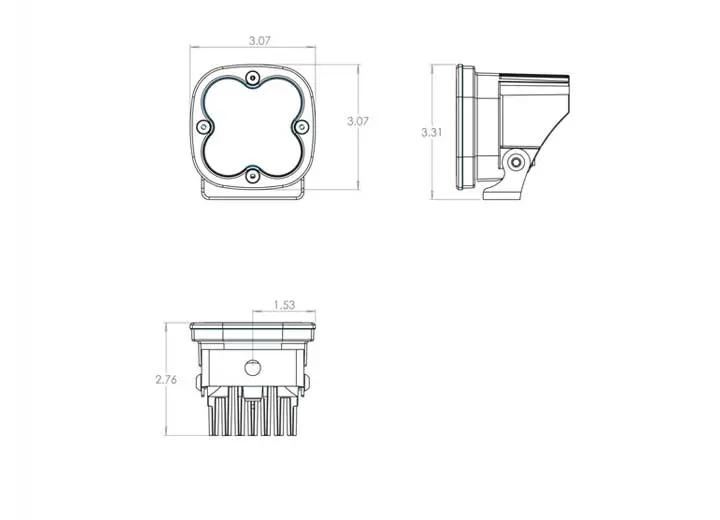 Baja Designs - Baja Designs Squadron Pro Black LED Auxiliary Light Pod Pair (Clear - Wide Cornering)