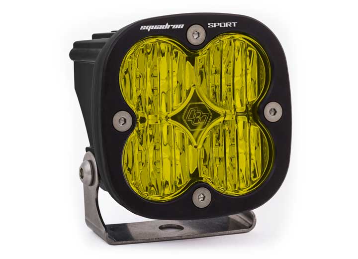 Baja Designs - Baja Designs Squadron Sport Black LED Auxiliary Light Pod (Amber - Wide Cornering)