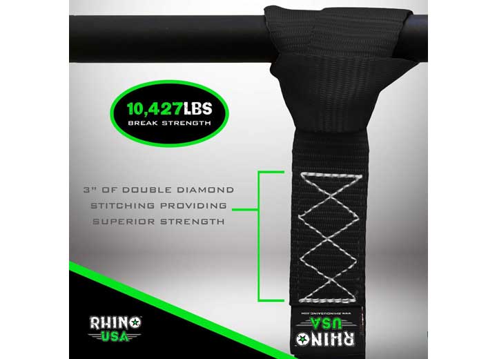 Rhino USA - Blue Soft Loops Motorcycle Tie - Downs - 1.7" x 17" (4 - Pack)