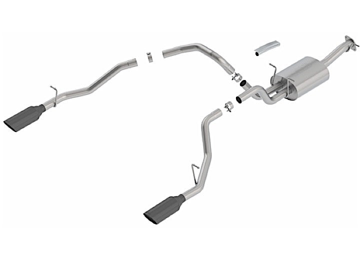 RAM 1500 19 5.7L V8 AT 2+4WD 4DR CC SB (5FT7IN BOX) 144.6INWB 3IN, 2.5IN TOURING BLACK CHROME TIP Borla Exhaust