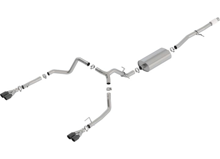 19-C SILVERADO/SIERRA 1500 5.3L EC STB/CC SB 3.00/2.75IN TOURING QUAD BLK CHROME R Borla Exhaust