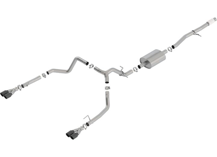 19 SILVERADO/SIERRA 1500 5.3L EC STB/CC SB 3.00/2.75IN S-TYPE QUAD ROUND BLK CHR Borla Exhaust