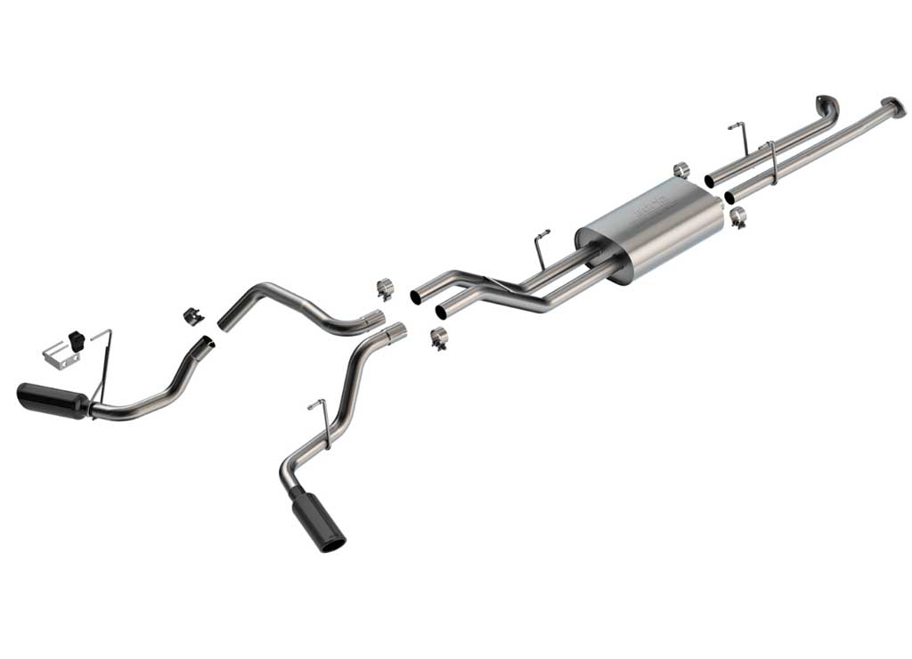 20-C Silverado/Sierra 2500 6.6L Cat-Back S-Type Exhaust System With 3.5In Black Tip Borla Exhaust
