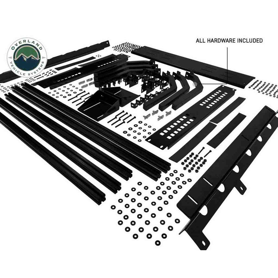 FULL-SIZE TRUCK DISCOVERY RACK WITH SIDE CARGO PLATES AND FRONT TRAY SYSTEM KIT