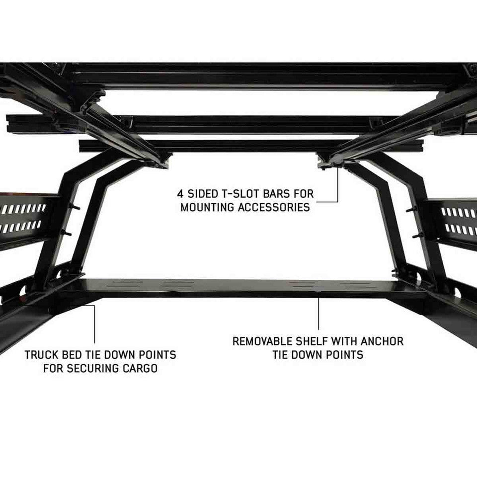 FULL-SIZE TRUCK DISCOVERY RACK WITH SIDE CARGO PLATES AND FRONT TRAY SYSTEM KIT