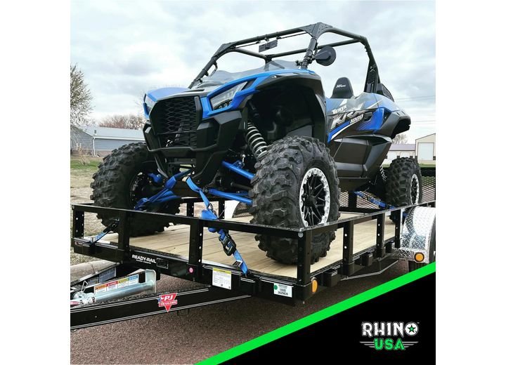 Rhino USA - Heavy - Duty 1.6IN x 8FT Ratchet Tie - Downs - Blue 2 - Pack