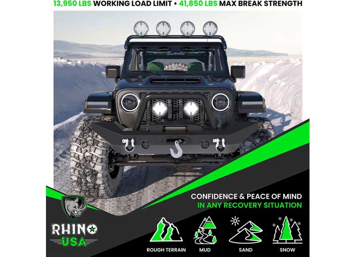 Rhino USA - Heavy - Duty Gray 3/4IN D - Ring Shackle Set (2 - Pack)