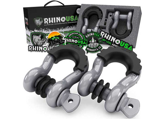 Heavy-Duty Gray 3/4IN D-Ring Shackle Set (2-Pack)