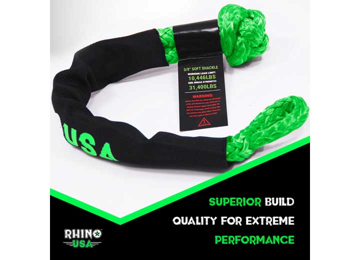 Heavy-Duty Green Synthetic Soft Shackle 3/8" x 22"