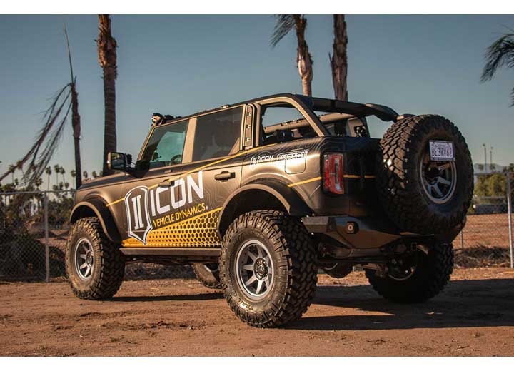 ICON 2021-2023 Ford Bronco Rear Adjustable Track Bar Kit – CNC-Machined Steel, On-Vehicle Adjustable, PTFE-Lined FK Rod Ends, Enhanced Articulation for Lifted Broncos